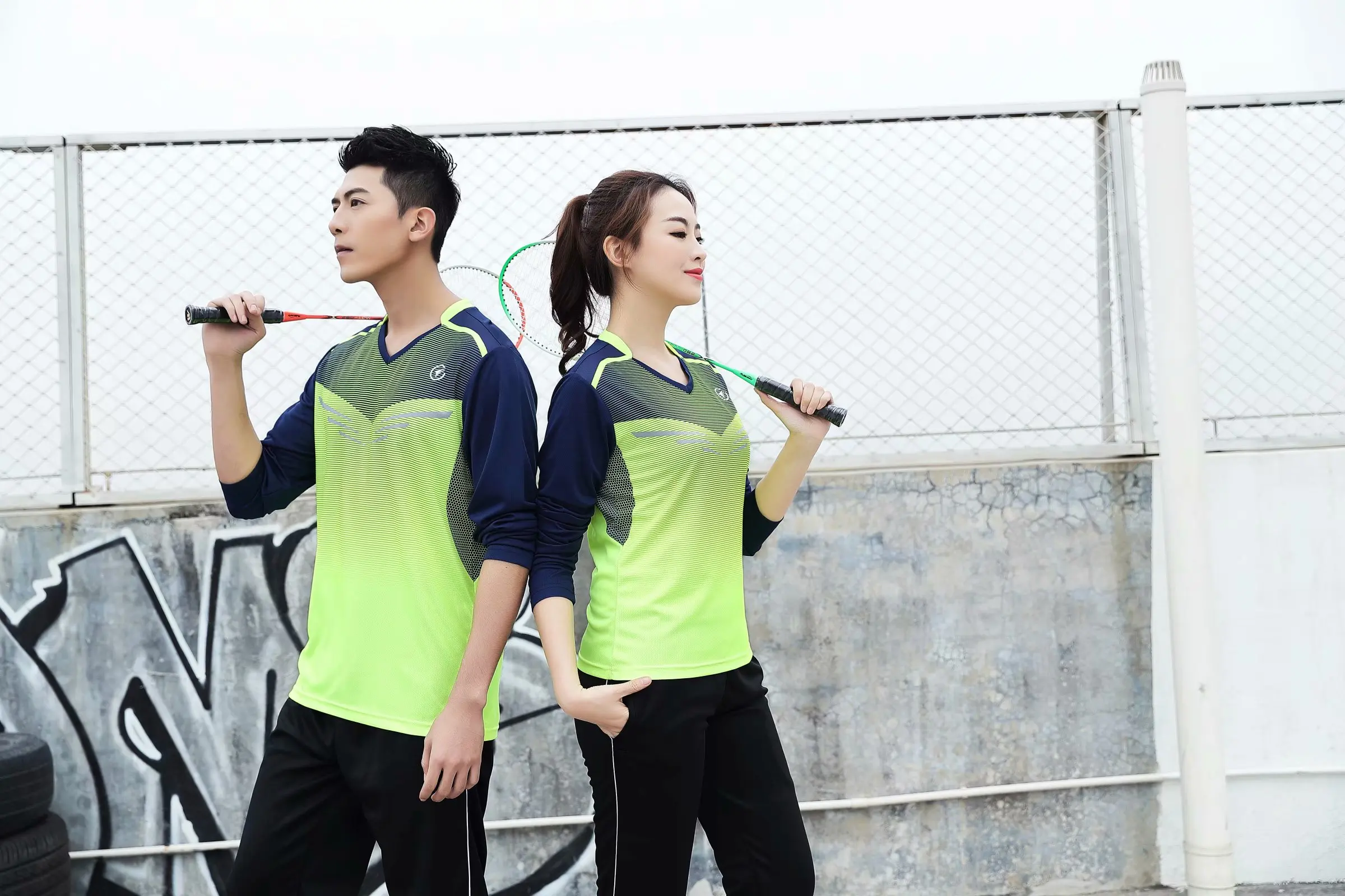 Long sleeve Badminton shirt Sportswear Tennis shirt Women/Men sports Table tennis clothes breathable exercise running shirts