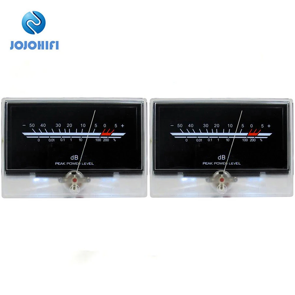 

2pcs P-134 After Stage VU Meter Golden Voice Audio Level Power Discharge Flat Table Audio Level DB Headlight with Backlight