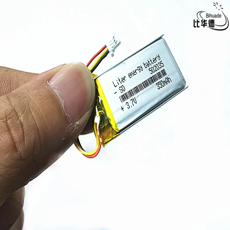 JST PH 1.0mm 3 pin 3.7V,350mAH,502035 polimerowy akumulator litowo-jonowy/litowo-jonowy do TOY,POWER BANK,GPS,mp3,mp4