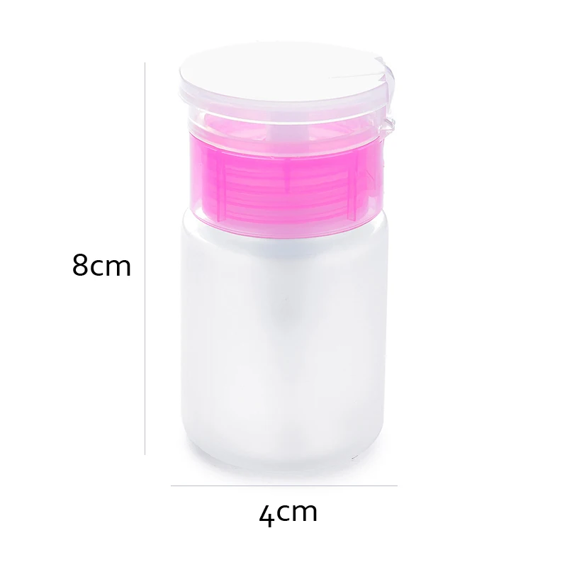 Portable Empty Clear Pump Dispenser Bottle Plastic Nail Polish Remover Cleaner Container 75ml