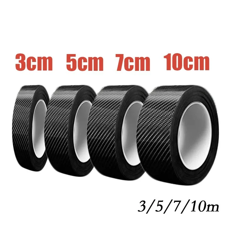 3M 3D Carbon Fiber Car Sticker DIY Paste Protector Strip Auto Door Sill Side Mirror Anti Scratch Tape Waterproof Protect Film