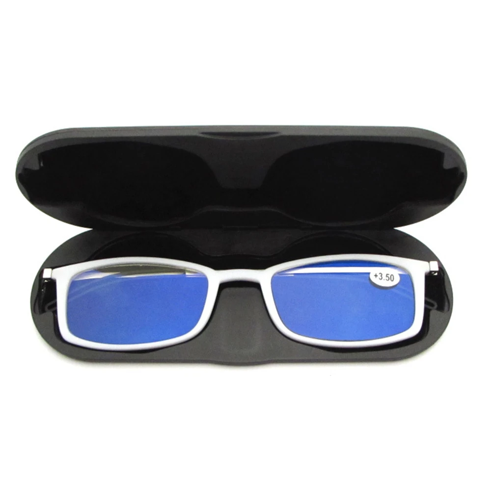 Anti Blau Licht Lesebrille Tragbare Platz Presbyopie Brillen Mit Fall Dünne Brillen Gläser Männer Frauen + 3,5 – Detail 15