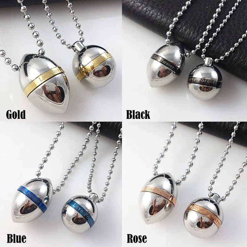 316L Stainless Steel 'Love forever' Letter Ball Oval Pendants Necklaces Cremation  funeral Ashes Urns Memorial Openable jewelry