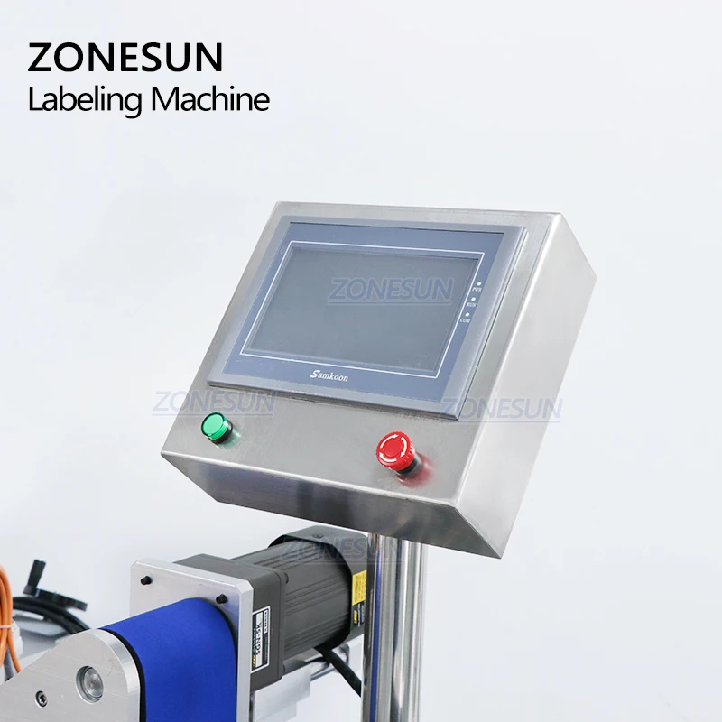 ZONESUN ZS-TB823 Automatic Round Bottle Labeling Machine Vial Adhesive Sticker Labeling Sticker Packing Machine Bottle Labeler