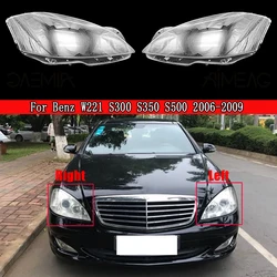 Car Headlight Cover Lens Glass Shell Front Headlamp Transparent Lampshade Auto Light For Mercedes-Benz W221 2006 2007 2008 2009