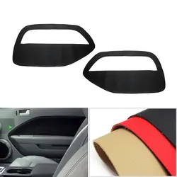 2pcs Microfiber Leather Interior Car Front Door Handle Armrest Panel Cover Trim For Ford Mustang 2005 2006 2007 2008 2009