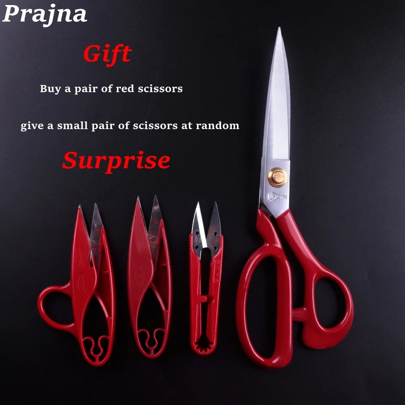 

Red Professional High Quality Tailor Scissors Vintage Stainless Steel Fabric Leather Cutting Scissors Sewing Embroidery Tool