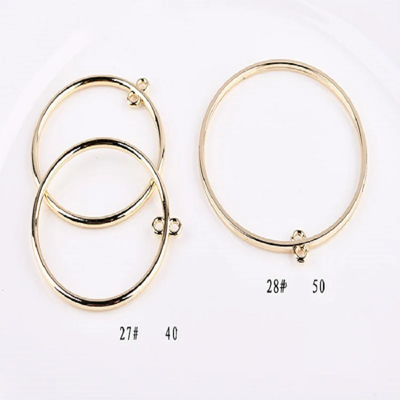 Korea Geometric Alloy Electroplated Double Hanging Round Round DIY Earrings Accessories Material Package（8pieces）