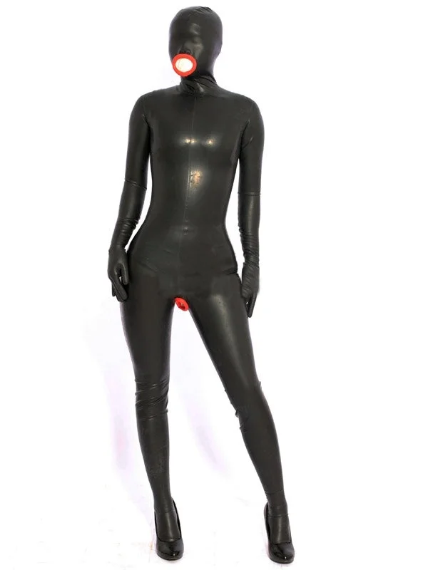 

Latex Rubber Gummi Catsuit Mask Glove Full-body Bodysuit Tights Black Size XS~XXL