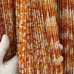 Natural Stone Beads Small Faceted Carnelian High-light Faceted Red Agate Loose Beads 3mm For Bracelet Necklace Jewelry Making