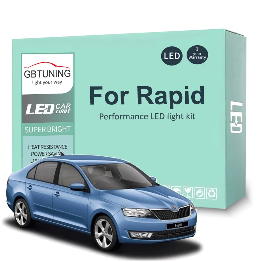 10 szt. Wewnętrzna żarówka Canbus LED do Skoda Rapid NH1 NH3 NA2 2011 2013 2014 2015 2016 2017 2018 2019 akcesoria samochodowe