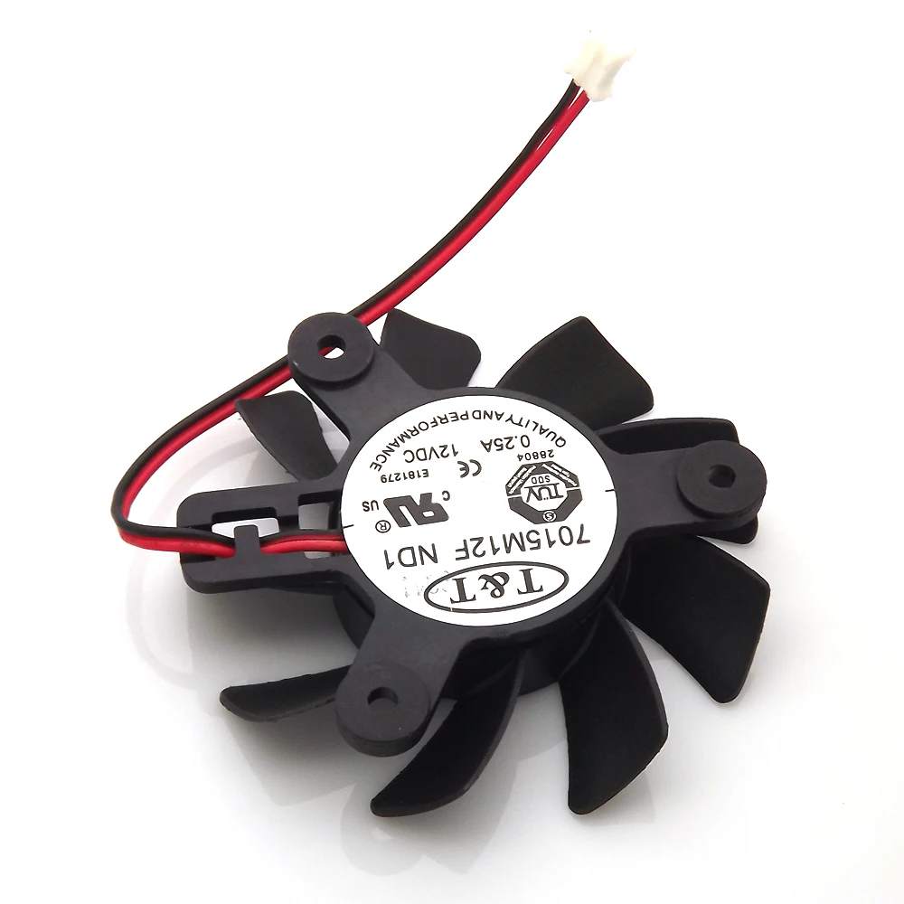 Nowy wentylator chłodzący do karty graficznej / wideo VGA 7015M12F ND1 65mm 47*47*47mm 12V 0.25A 2-przewodowy 2-pinowy — zdjęcie 2