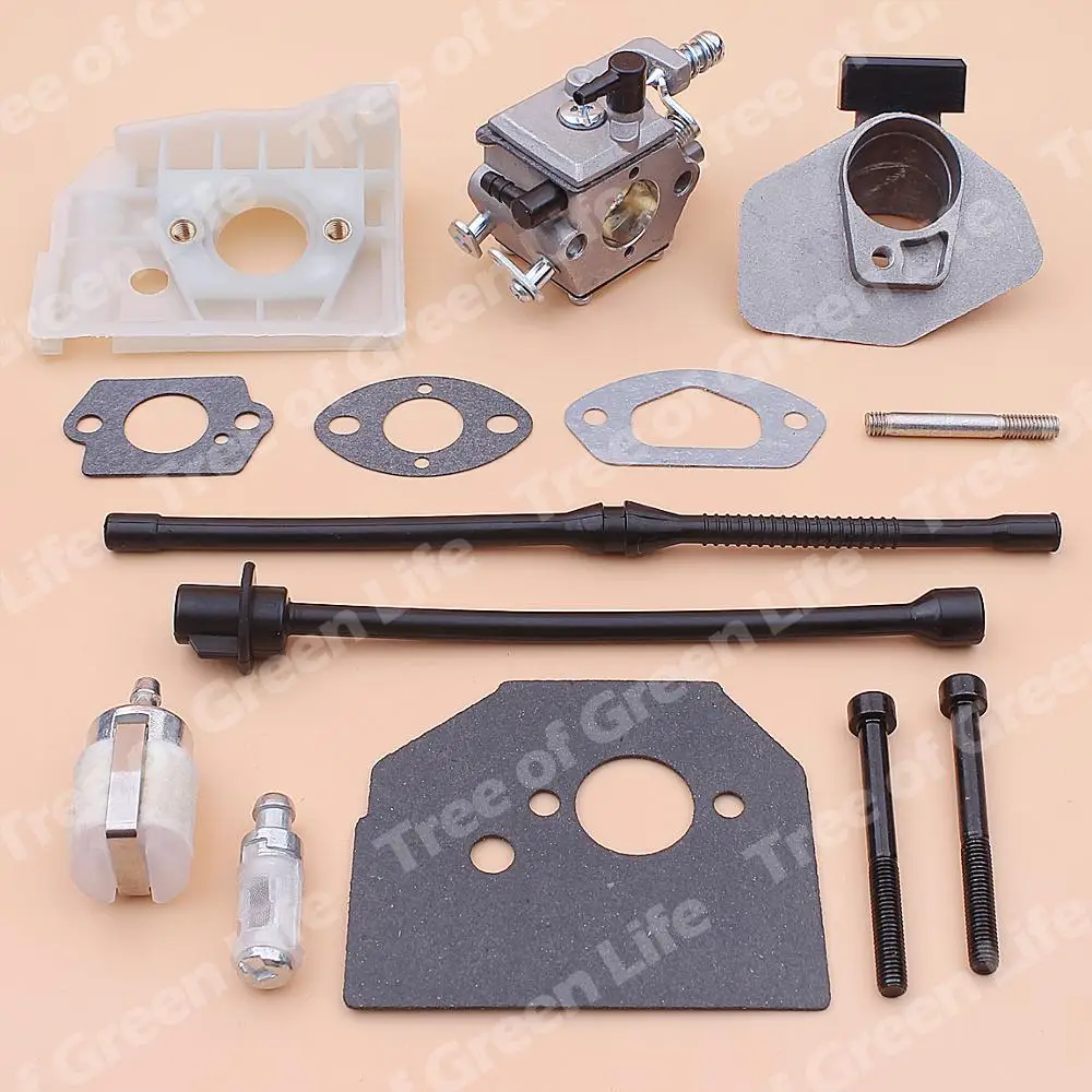 Carburetor Carb For Chinese Chainsaw 4500 5200 5800 45cc 52cc 58cc Fuel Oil Filter Line Gasket Bolt Adaptor Bracket Kit