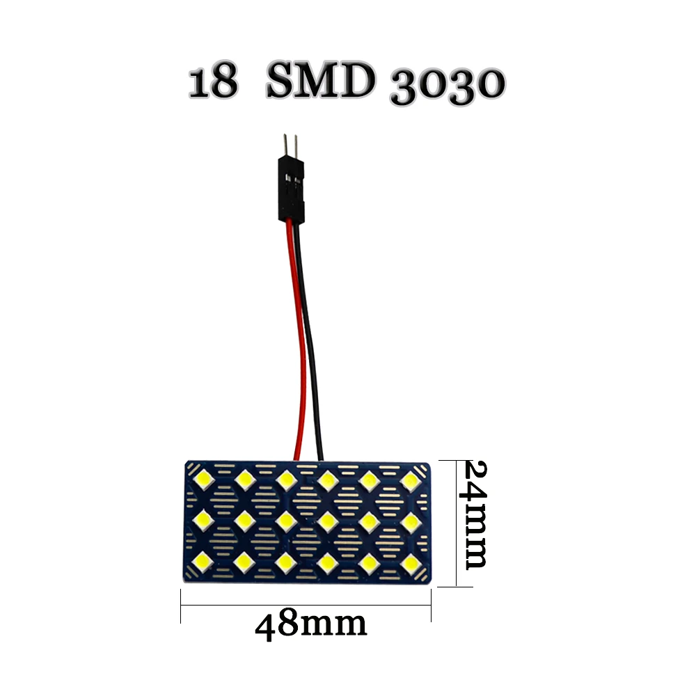 Panel de luz LED para lectura de techo, 4 piezas, CA de 12V, 12, 18, 24, 36 SMD, 3030, chips de 1W, 2,76 W, 2,16 W, 1,8 W, 2 adaptadores