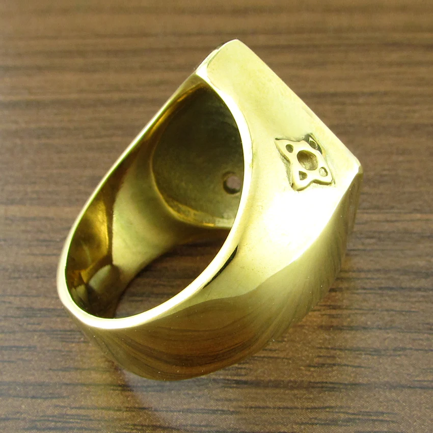 Punk Gold-Color 316L Stainless Steel 1% er Biker Ring Men Punk Fashion  Biker Ring Male Jewelry