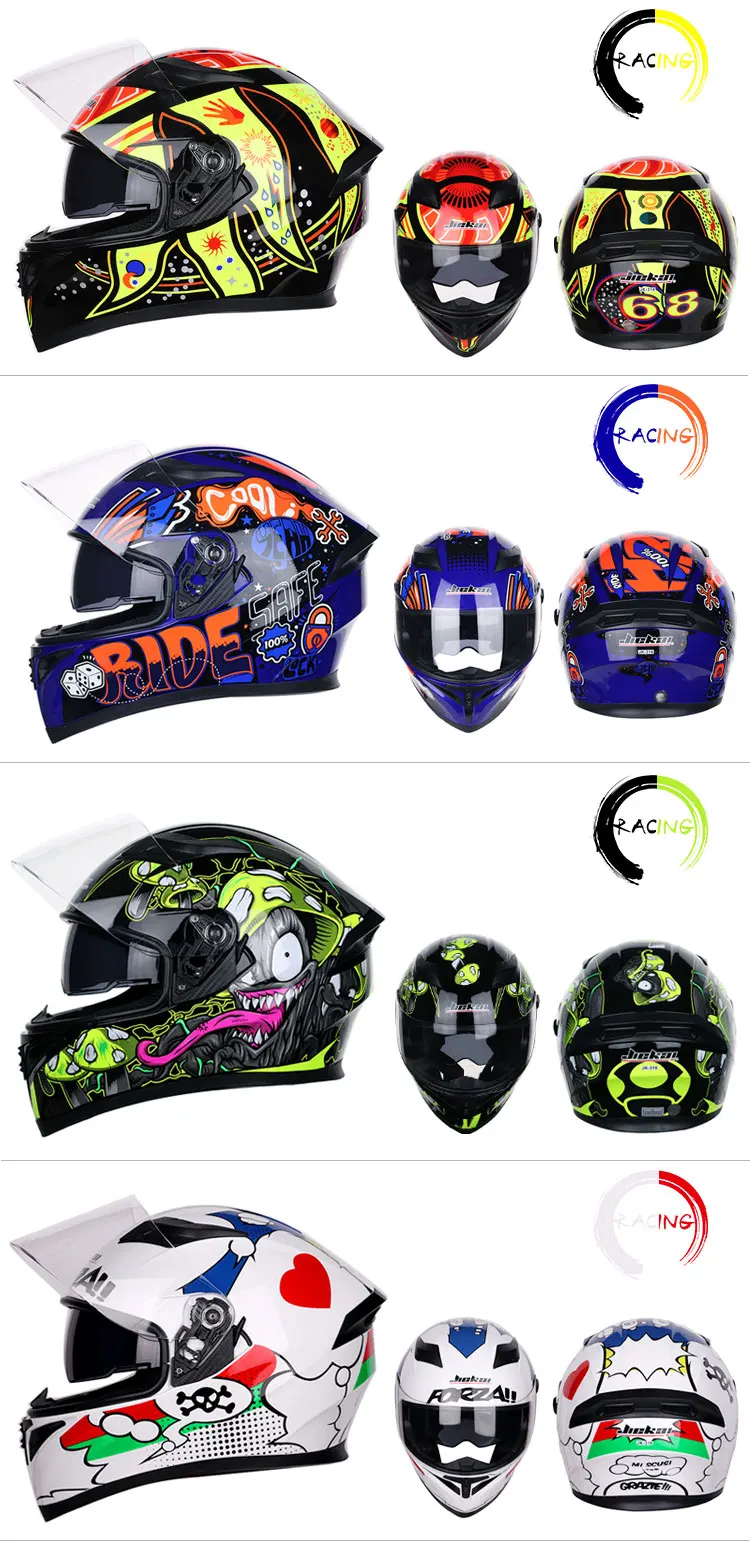 JIEKAI Four Seans Full Face Classic Motorcycle Go kart helmet MTB ATV Motorbike headguard casque casco capacete