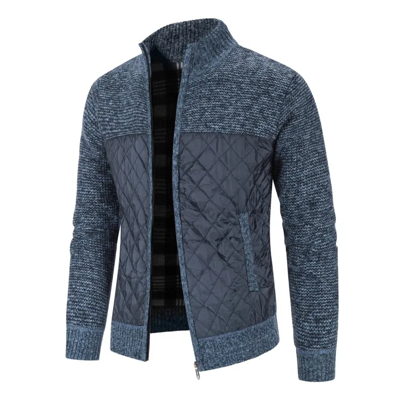 

Autumn Winter Cardigan Men Patchwork Sweater Coat Mens Thick Knitted Cardigan Outerwear Slim Fit Casual Warm Man Sweater Jackets