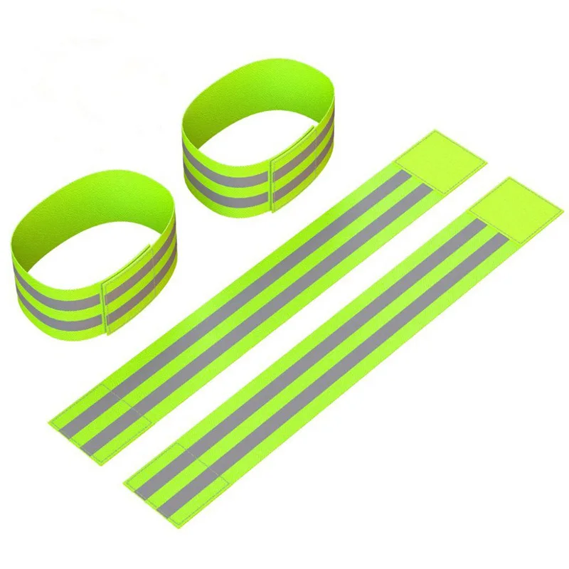 Reflective Bands Elasticated Armband Wristband Ankle Leg Straps Safety Reflector Tape Straps for Night Jogging Walking Biking