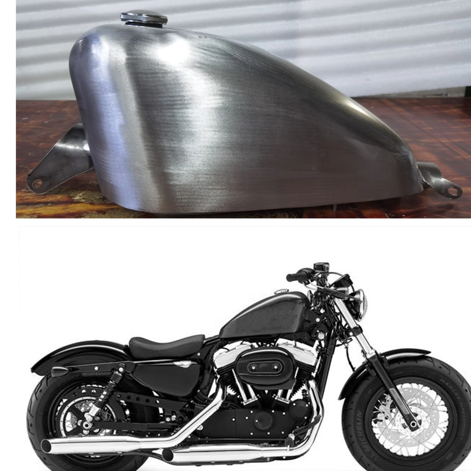 

13L Motorcycle Petrol Gas Fuel Tank For Harley-Davidson Sportster XL 883 1200 48 Forty Eight XL1200X 2007-2022