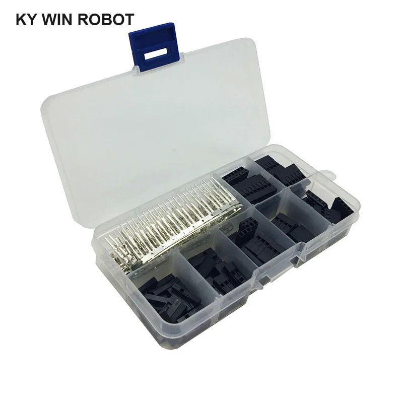 310pcs/set Dupont Wire Jumper Pin Header Connector Housing Kit Male Crimp Pins+Female Pin Connector Terminal Pitch With Box