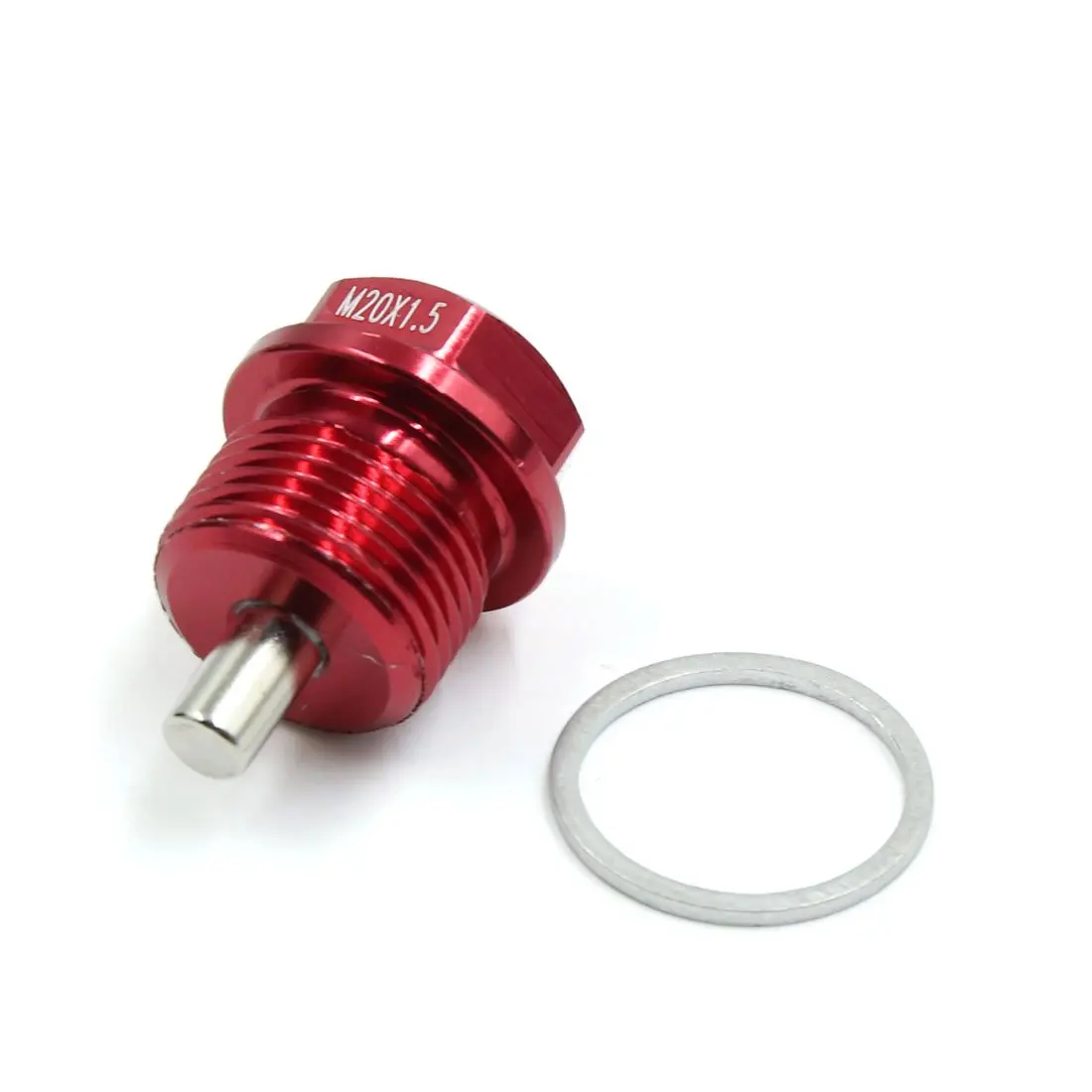 X Autohaux M20 x 1.5 Red Aluminum Alloy Magnetic Engine Oil Pan Drain Bolt Screw for Car