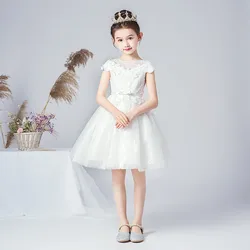 Dideyttawl Short Flower Girl Dress For Wedding Birthday Party Kids Princess Formal Tulle Junior Bridesmaid Gowns First Communion