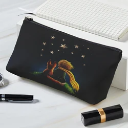 Schöne Cartoon Kleine Prinz Druck Leinwand Frauen Make-Up Bag Pflege Organisieren Tragbare Reise Kosmetik Tasche Weibliche Bilden fälle