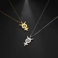 Cazador Vintage Mercury Pendant Necklace Stainless Steel Chain Necklaces Astrology Priest Symbol Logo Jewelry Wholesale 2025
