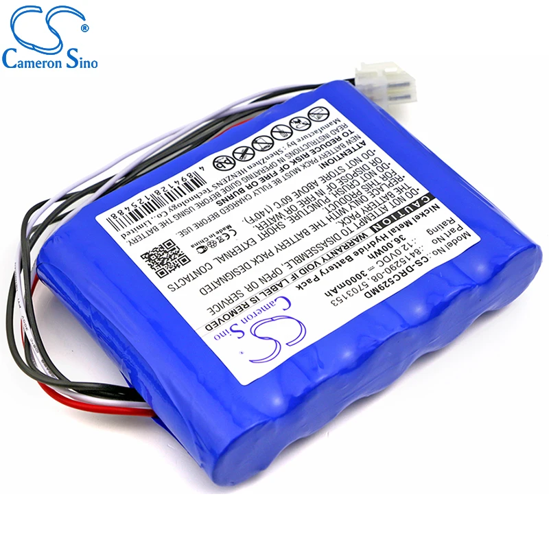 CameronSino Battery for Drager Carina NIV Ventilator fits 02271 5703153 OM11759 Medical Replacement battery 3000mAh/36.00Wh Blue