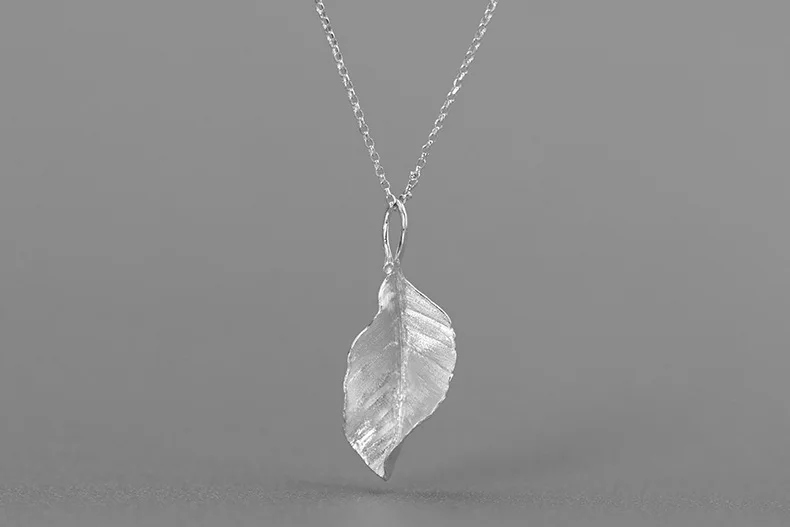 S.EAST SUN 925 Sterling Silver Handmade imitation elegant Leaf Pendant, suitable for women's party gift jewelry