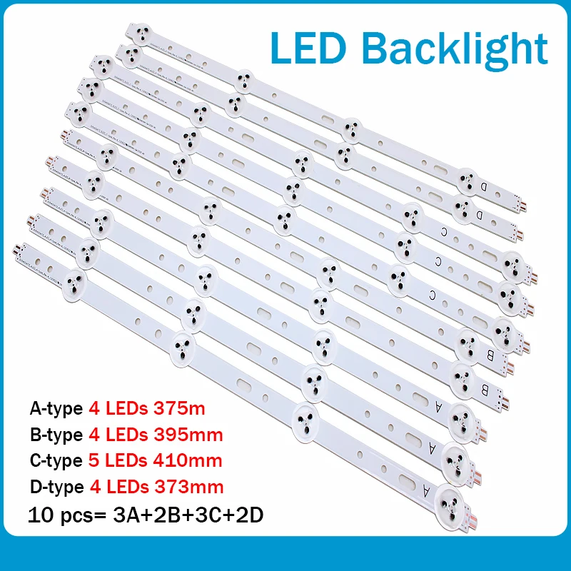 

(New Original Kit )10pcs LED Strip for TOSHIBA 40L1333B 40D1333B 40L1354B LTA400HM23 SVS400A79 4LED A B D 5LED C SVS400A73