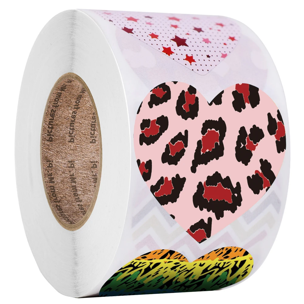 500 stücke/rolle Hochzeit Aufkleber Liebe Regenbogen Aufkleber Farbe Liebe Herz Backen Aufkleber 1 Zoll Liebe Regenbogen Herz Geformt band Etiketten