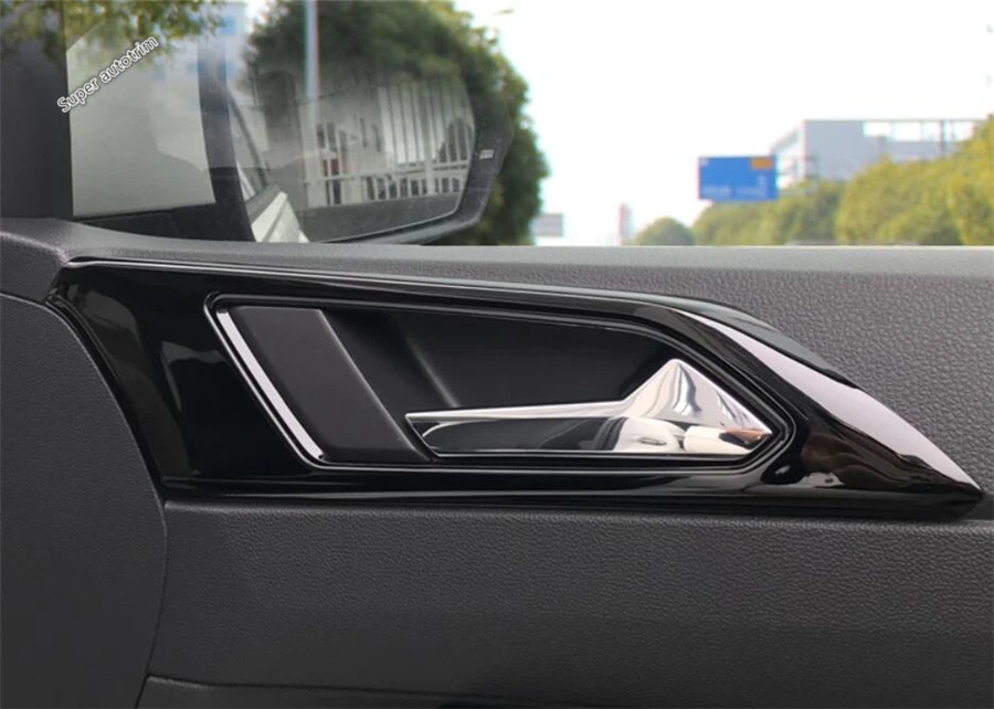 Center Control Gear Shift Panel Inner Door Armrest Handle Cover Trim Black Fit For VW Volkswagen Polo 2019 - 2023 Accessories