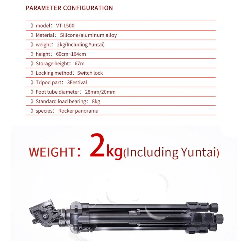 KINGJOY Offizielle VT-1500 Stativ Für Video Kamera Stehen Profesional Für Alle Modelle Digital SLR DSLR Halter Stativ Mobile Flexible