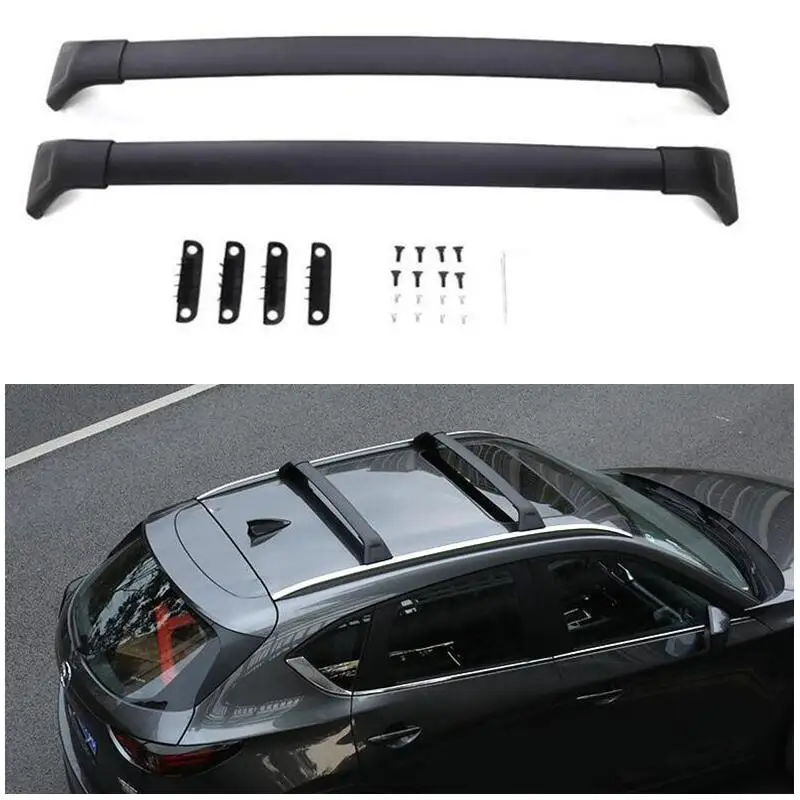 Cross Bar Roof Rack For Mazda CX-5 CX5 2017-2024 High Quality Aluminum Alloy Luggage Racks Carrier Bars Top Rail Boxes