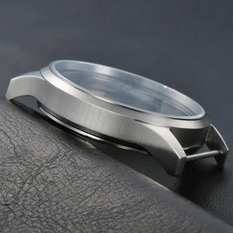 Watch case 316 Stainless Steel silver Case Fit for ETA UNITAS 6497/6498 Movement, Sapphire Glass 43mm mens watch case