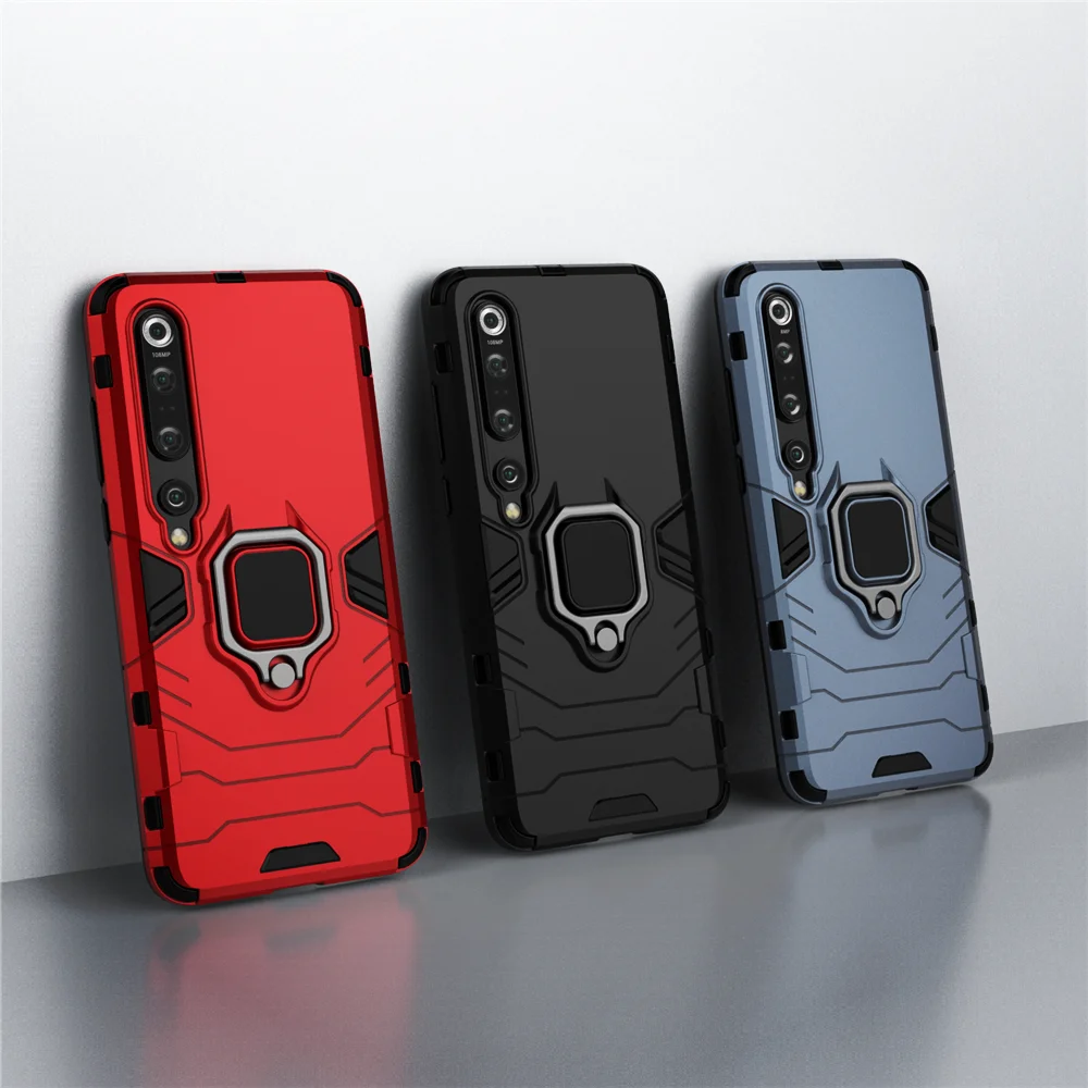 Shockproof armor case for Xiaomi Mi 10 Pro, with ring holder, phone back cover for Xiaomi Mi 10 10pro mi10pro xiaomi10