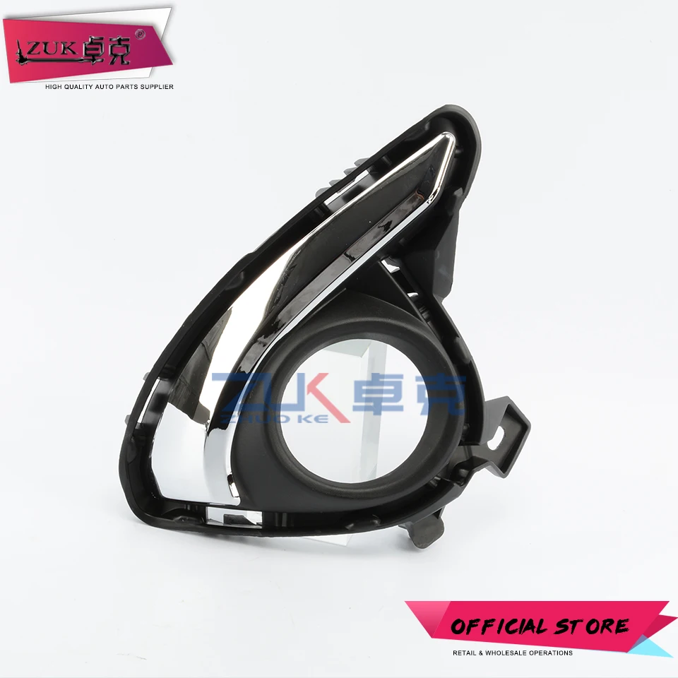ZUK For Mazda 2 Demio 2015 2016 2017 Chroming Car Additional Front Bumper Fog Lamp Set Foglight Kit With Wire Switch Relay Cable