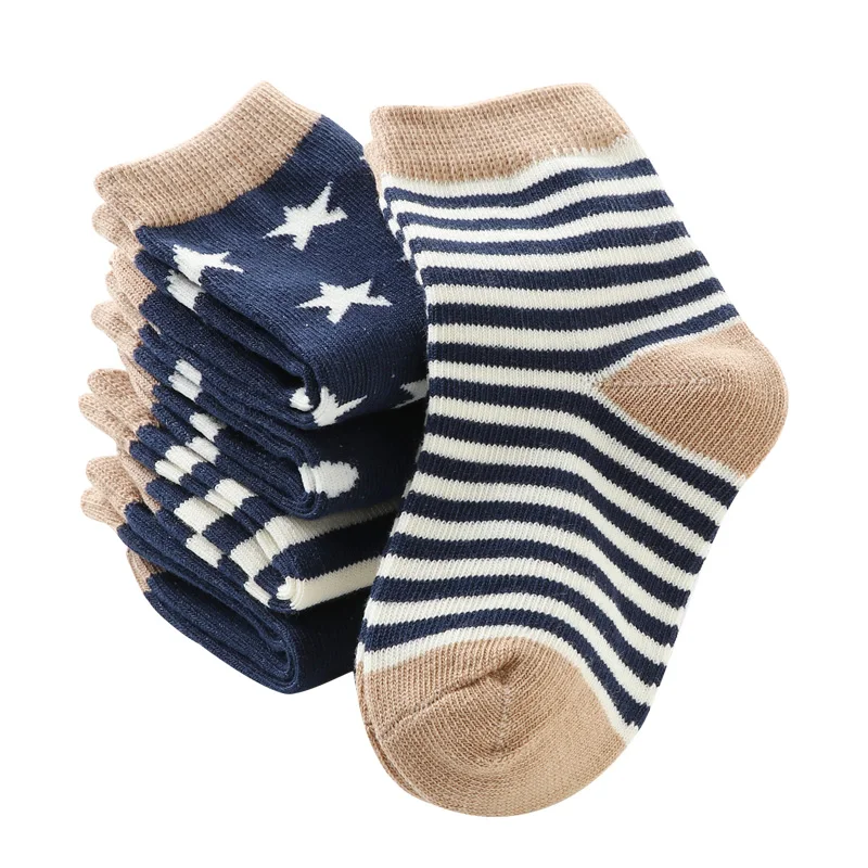 5 Pair/Lot Children Socks Cotton Boy Girl Baby Infant Cute Cartoon Soft Warm Stripe Fashion For Autumn Winter Kids Sport Socks