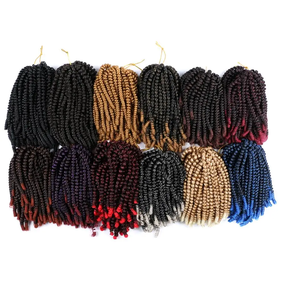 Aigemei 8\'\' Spring Crochet Hair Bomb Dreadlock Twist Low Temperature Fiber Synthetic Braiding Hair Jamaica Bounce For Women