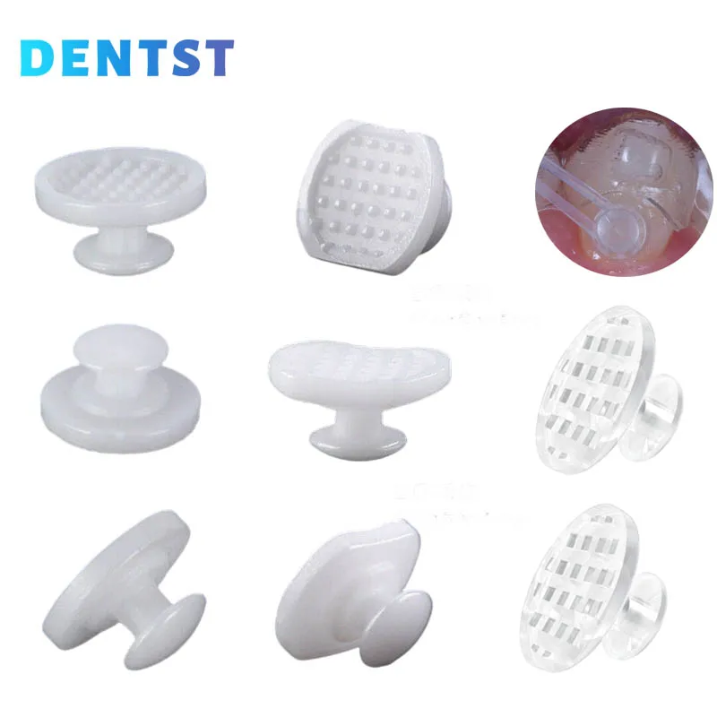 Ortodontia dental ilhó, ligação direta, cerâmica transparente, composto, botões linguais, suportes, ferramentas odontológicas, 50pcs por caixa