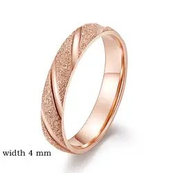 KNOCK Vintage 4mm Frosted Stainless Steel Ring  black /Rose Gold Engagement Wedding Rings Jewelry For Women