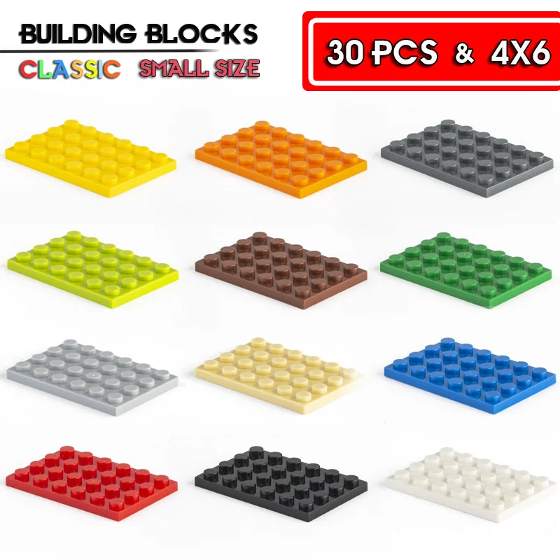 

30pcs building blocks 4X6 base plate bulk base parts compatible with small particles brand children's toys