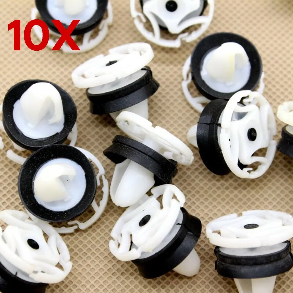 10pcs Door Trim Panel Mounting Clips For Peugeot 7703077476 (D206) Nylon White 21.5x20mm Door Trim Mounting Clip access