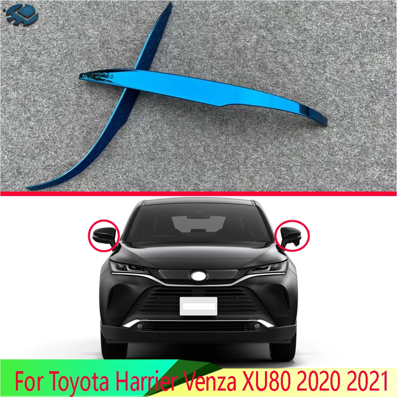 For Toyota Harrier Venza XU80 2020 2021 Stainless Steel Side Mirror Rear View Wing Chrome Cover Trim Molding Bezel