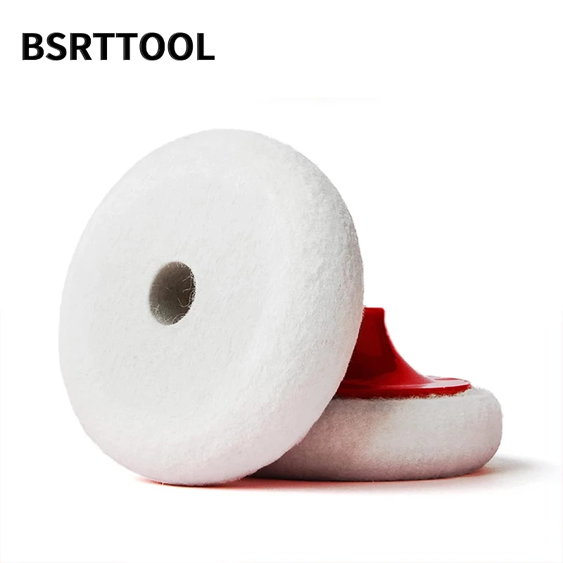 BSRTTOOL 100mm Wool Felt Polishing Pads Car Metal Stone Buffing Pad for Polisher Angle Grinder