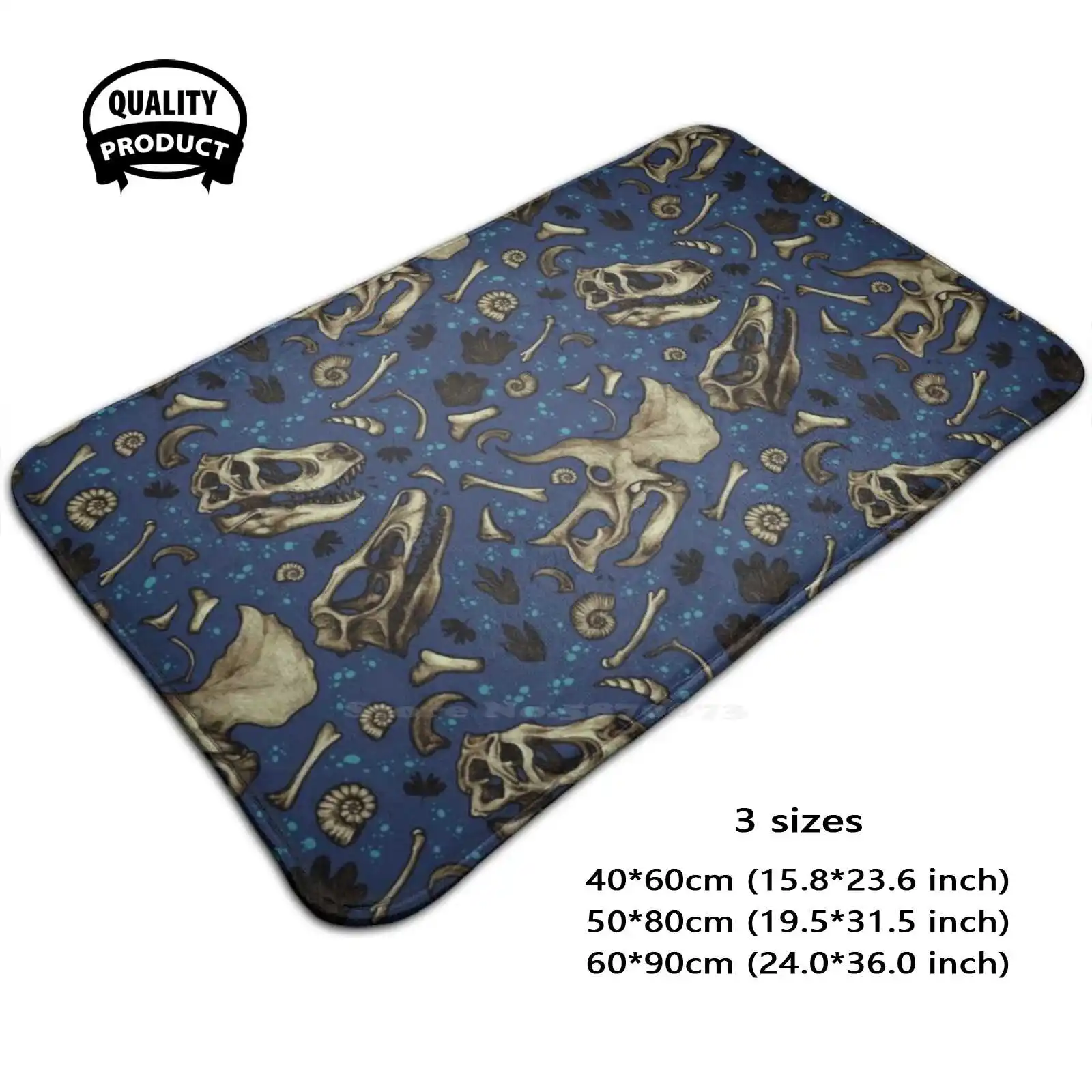 Bed Pattern - Dinosaurs Soft Cushion Home Carpet Door Mat Car Rug Pattern Dinosaur Paleoart Paleontology T Rex Velociraptor