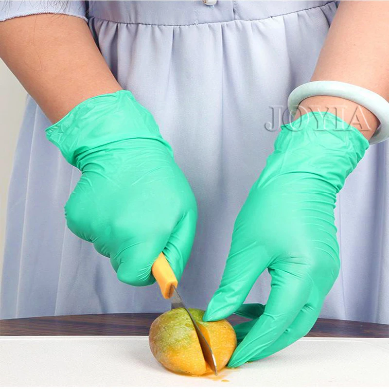 Green Nitrile Disposable Gloves 100 50 20 Man Woman Work Safety Household Glove For Laboratory Beauty Salon No Powder Single Use