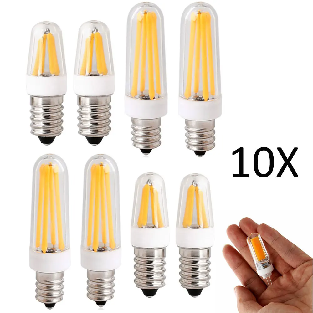 

10Pcs Mini E12 E14 Dimmable Silicone Crystal LED Corn Bulb COB 4W 8W 9W Light Filament Lamp 220V 110V High Power Candle Lighting