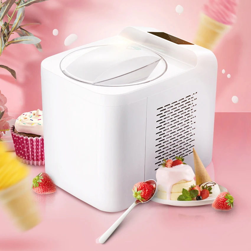 1L Full Automatic Ice Cream Maker Machine 135W Household Intelligent Soft and Hard Yogurt Ice Cream Dessert DIY Maker Machine